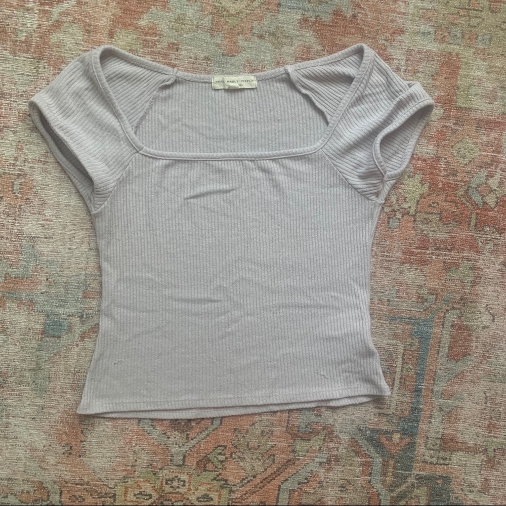 Square Neck Ribbed Crop Top